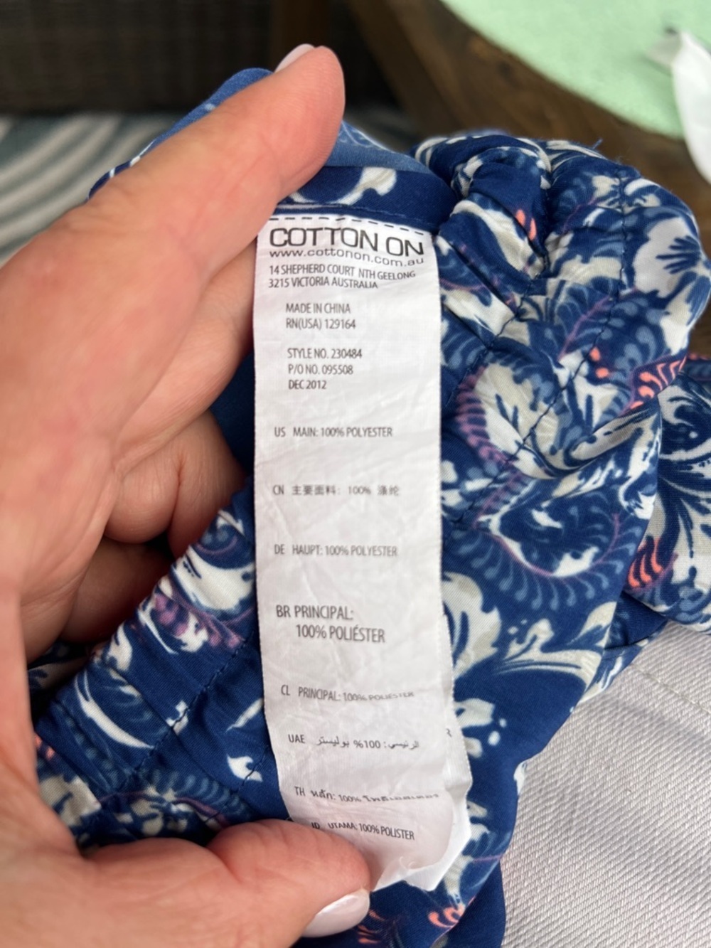 Cotton On Brand Blue Floral Paisley Drawstring Shorts Small - Picture 5 of 5